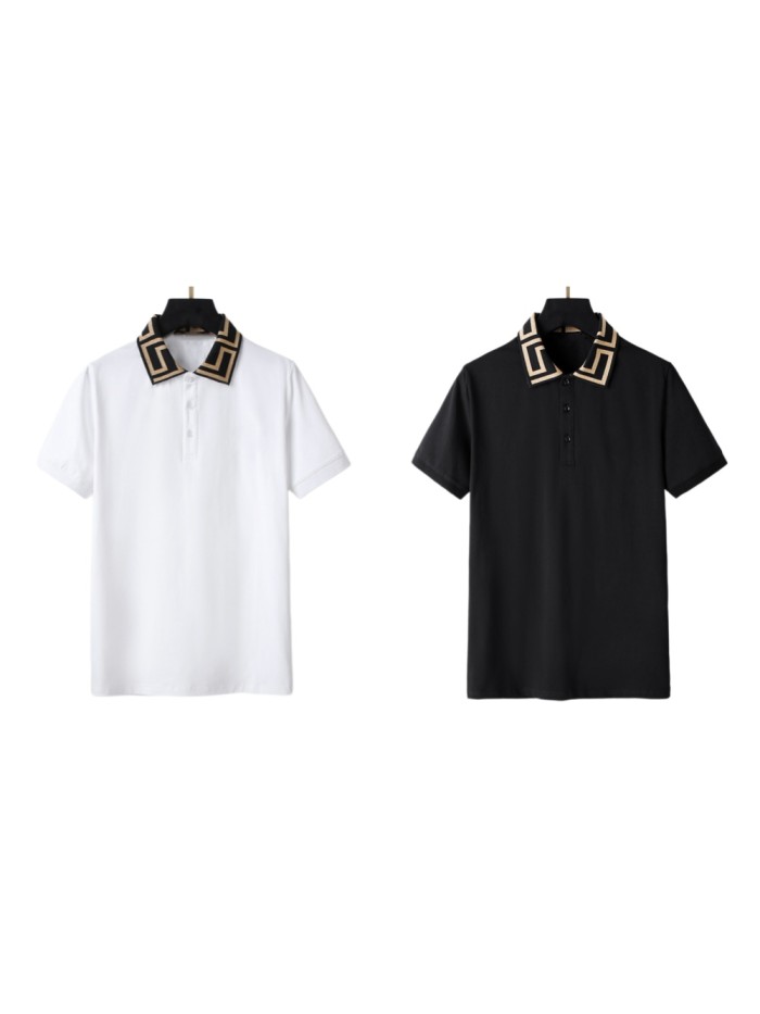 Medusa Greek Key Polo Collar Tee 2 colors 29098061