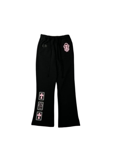 1:1 quality version Sword Heart Vine Cross Print Pink & White Doll Collab Sweatpants 29097758