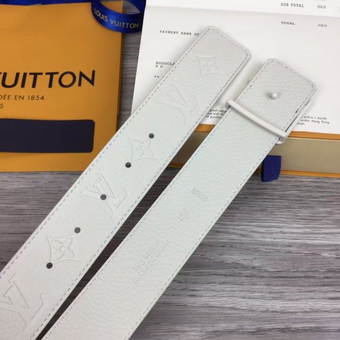 1:1 quality version Initiales Series Pure White Monogram Belt 29098168