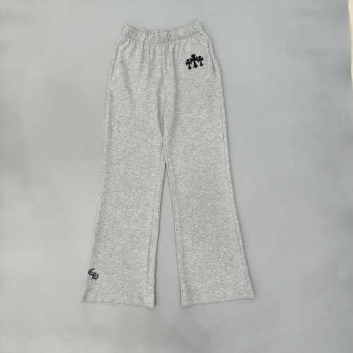 1:1 quality version Elastic Waist Triple Cross & CH Logo Print Gray Wide Leg Pants 29097749