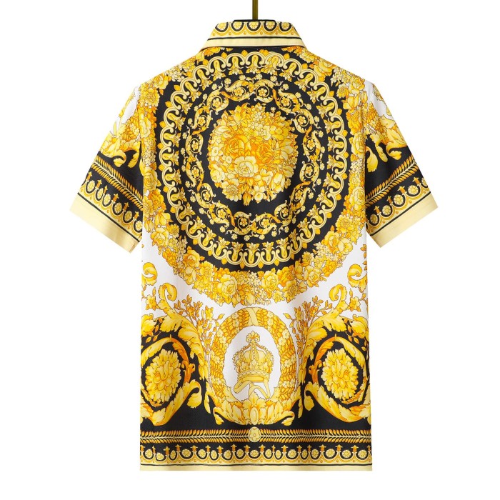 Baroque Gold Full Print Polo Collar Tee 29098059