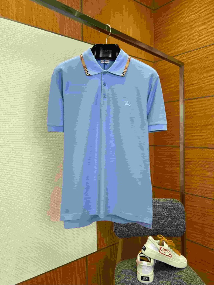 1:1 quality version Classic Plaid Collar Embroidered Short Sleeve Polo Shirt 5 colors 29105415