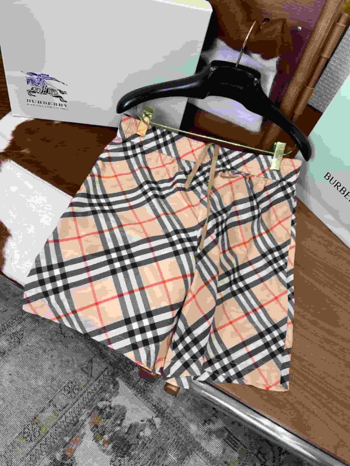 1:1 quality version Iconic Check Elastic Waist Drawstring Casual Shorts 29105510
