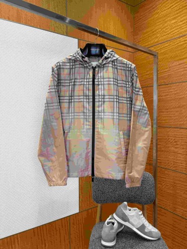 Ombre Plaid Hooded Casual Jacket 29105368