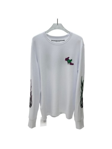 1:1 quality version Graffiti Heart Logo & Sleeve Checkered Flames Waffle Knit Long Sleeve T-Shirt 29105286