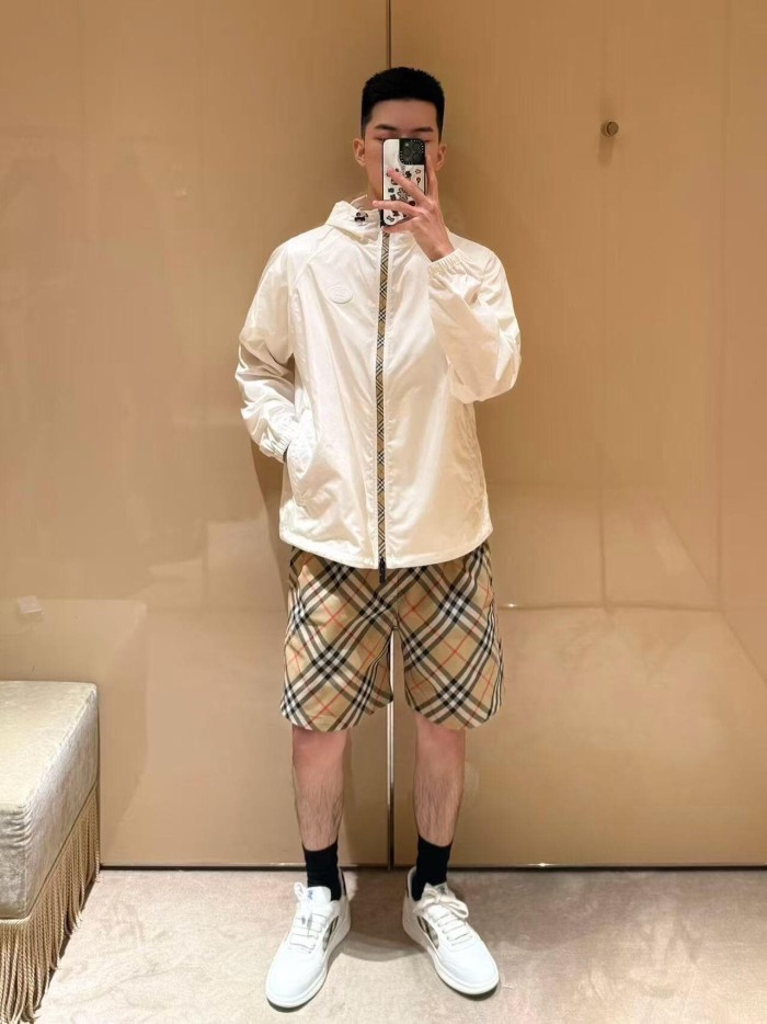 1:1 quality version Iconic Check Elastic Waist Drawstring Casual Shorts 29105510