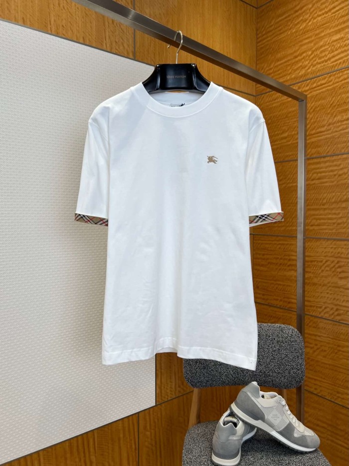 1:1 quality version Classic Knight Embroidered Solid Color Basic T-shirt 2 colors 29105494