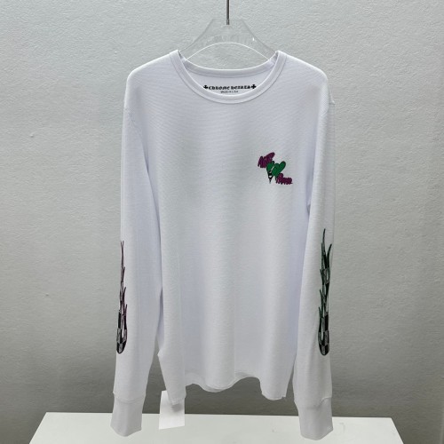1:1 quality version Graffiti Heart Logo & Sleeve Checkered Flames Waffle Knit Long Sleeve T-Shirt 29105286