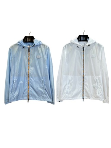 1:1 quality version Logo Plaid Zip Spliced Hooded Jacket 2 colors 29105485