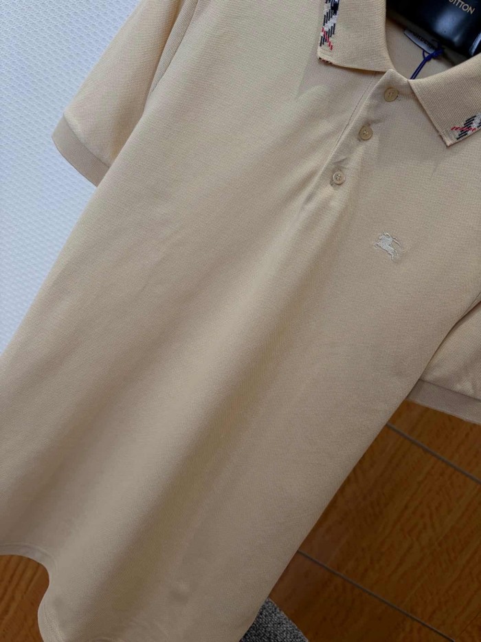 1:1 quality version Plaid Collar Embroidered Mesh Cotton Casual Polo Shirt 29105520