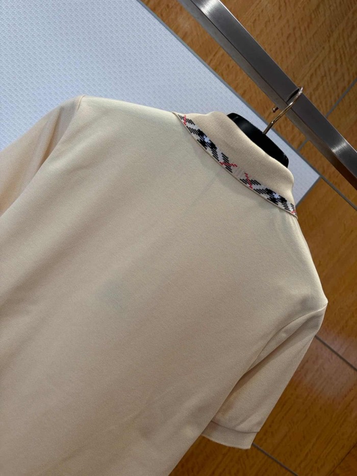 1:1 quality version Plaid Collar Embroidered Mesh Cotton Casual Polo Shirt 29105520
