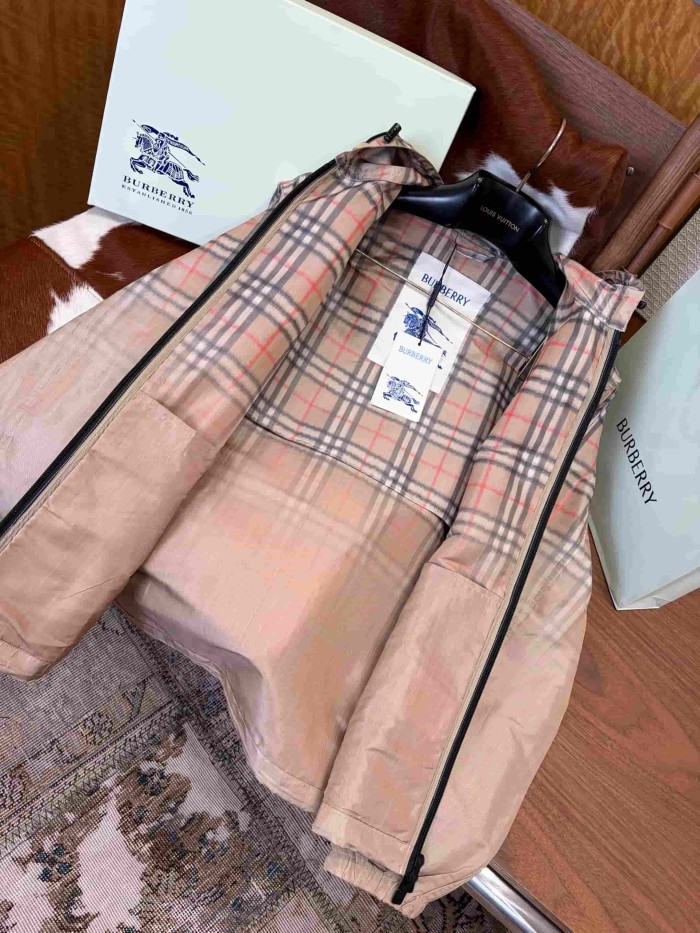 Ombre Plaid Hooded Casual Jacket 29105368