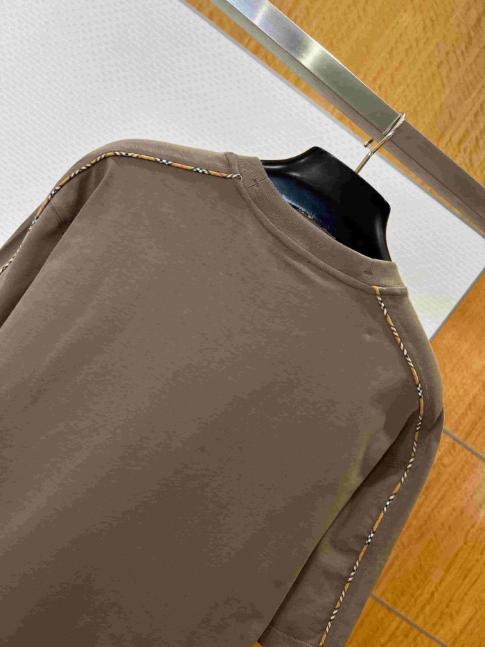 1:1 quality version Classic Plaid Strap Embroidered Crewneck T-shirt 3 colors 29105472
