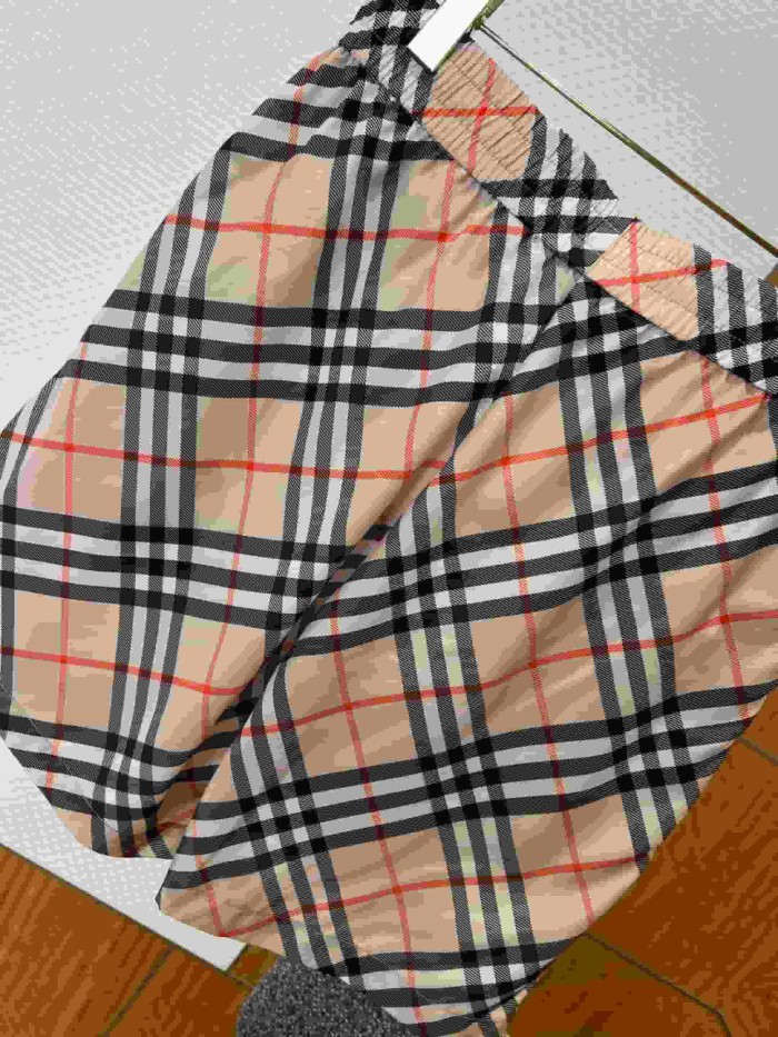 1:1 quality version Iconic Check Elastic Waist Drawstring Casual Shorts 29105510
