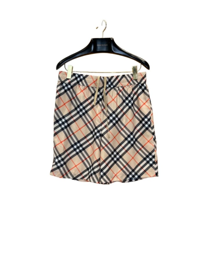 1:1 quality version Iconic Check Elastic Waist Drawstring Casual Shorts 29105510
