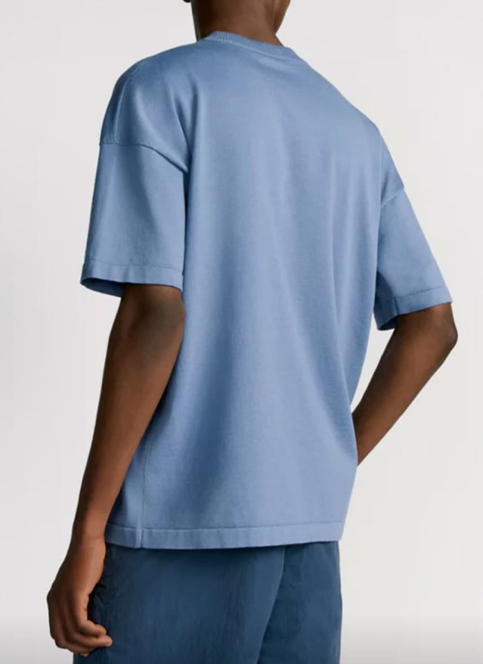 1:1 quality version Luxury Business Style Couture Letter Knit Oversized Cotton T-Shirt 2 colors 29106687