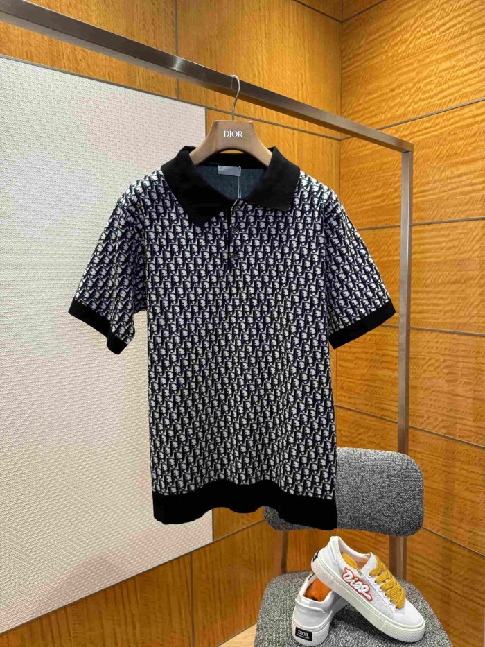 1:1 quality version Classic Allover Jacquard Knit Lapel Polo Shirt 4 colors 29106819