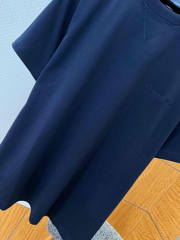 1:1 quality version Letter Embroidery Combed Cotton Crew Neck  T-shirt 5 colors 29106370