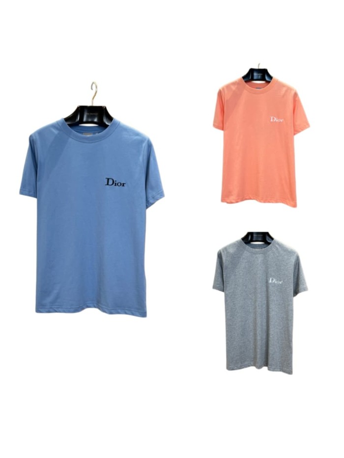 1:1 quality version Combed Cotton Letter Embroidery Crew Neck T-Shirt 3 colors 29106660