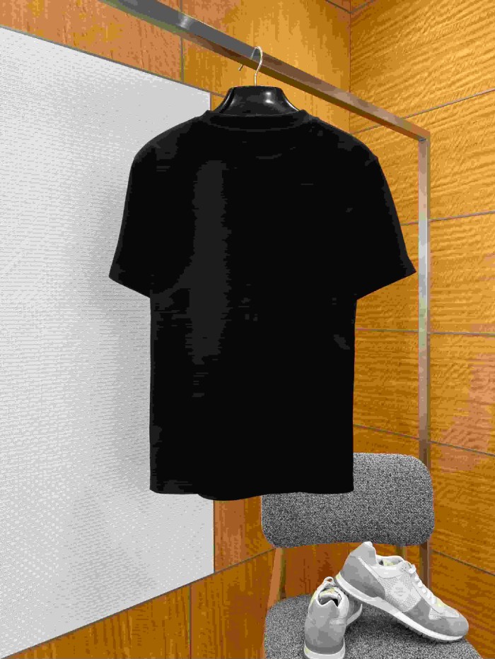 1:1 quality version Letter Embroidery Combed Cotton Crew Neck  T-shirt 5 colors 29106370