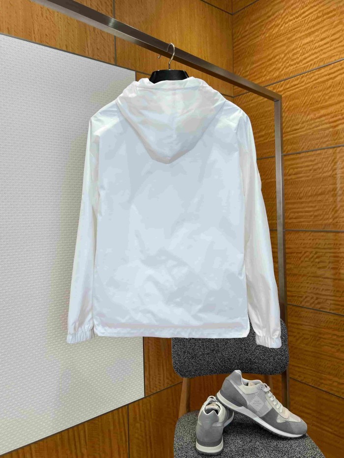 1:1 quality version Dior Logo Embroidery Windproof Waterproof Reversible Drawstring Hooded Jacket 2 colors  29106603