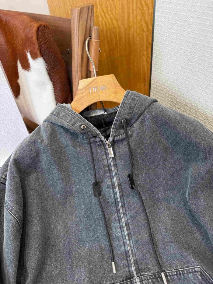 1:1 quality version Cotton Twill Charcoal Wash Workwear Denim Jacket & Jeans Set 29106717