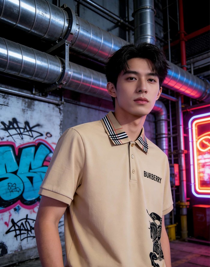 1:1 quality version Check Collar Knight Print Short Sleeve Polo Shirt 3 colors 29106324