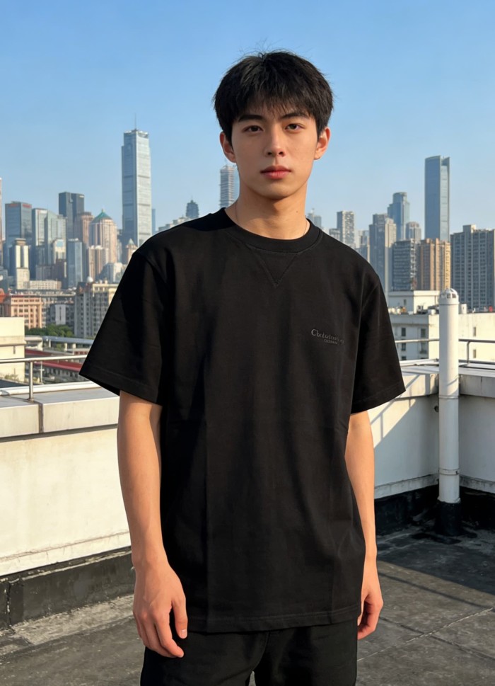 1:1 quality version Letter Embroidery Combed Cotton Crew Neck  T-shirt 5 colors 29106370