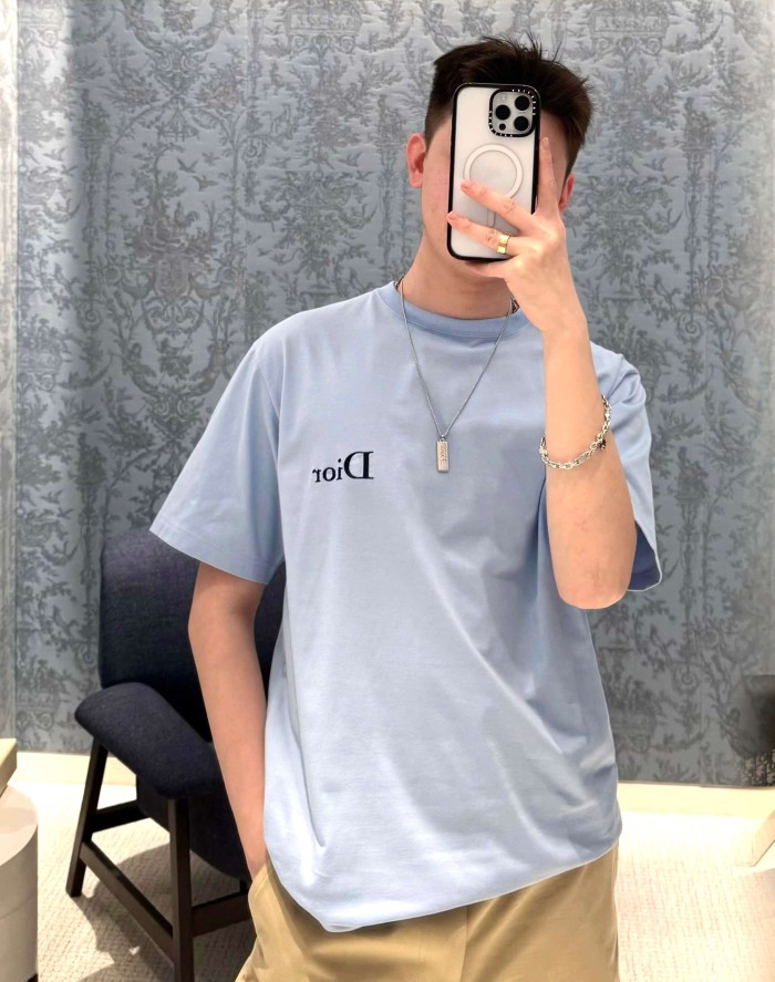 1:1 quality version Combed Cotton Letter Embroidery Crew Neck T-Shirt 3 colors 29106660