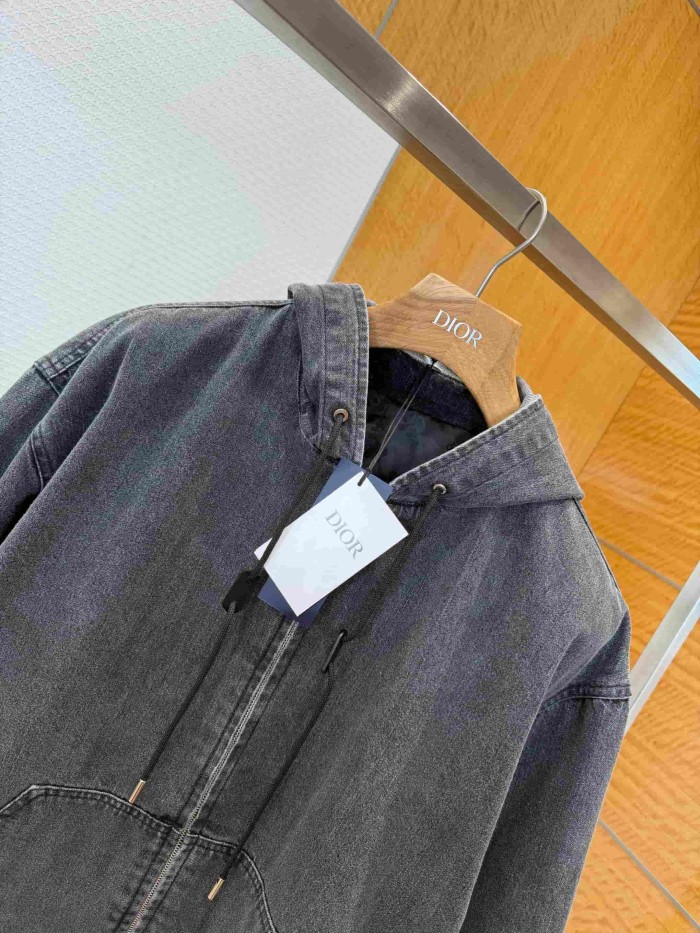 1:1 quality version Cotton Twill Charcoal Wash Workwear Denim Jacket & Jeans Set 29106717