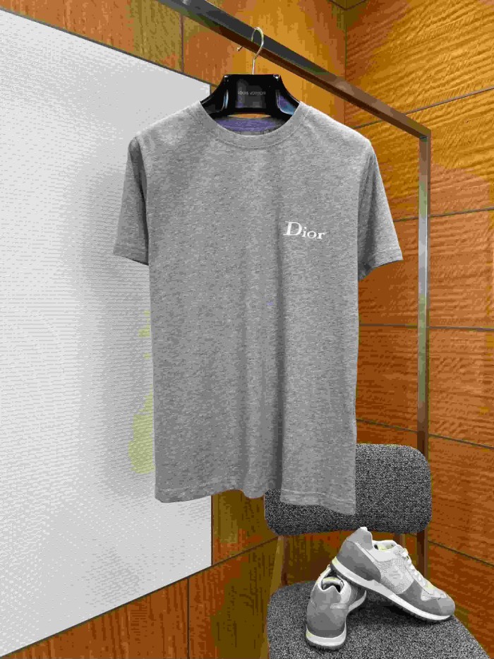 1:1 quality version Combed Cotton Letter Embroidery Crew Neck T-Shirt 3 colors 29106660