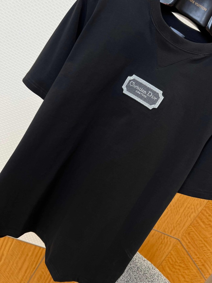 1:1 quality version Badge Label Embroidery Combed Cotton Crew Neck T-shirt 2 colors 29106534