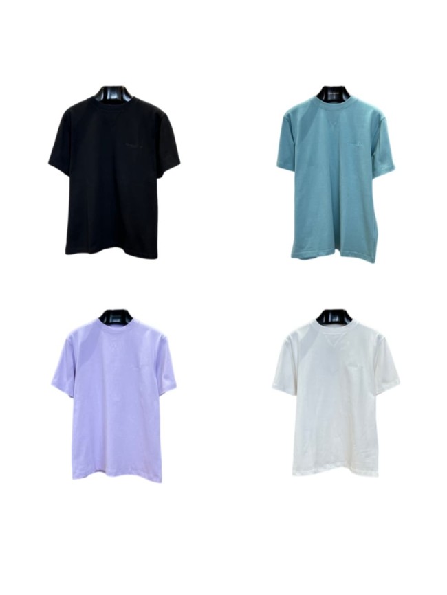 1:1 quality version Letter Embroidery Combed Cotton Crew Neck  T-shirt 5 colors 29106370