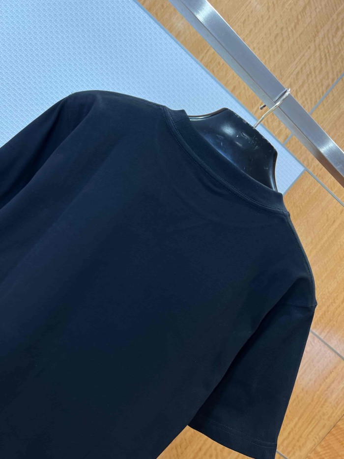 1:1 quality version Letter Embroidery Combed Cotton Crew Neck  T-shirt 5 colors 29106370