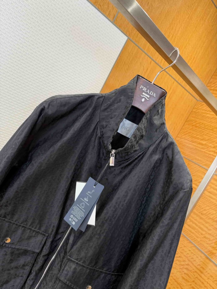 1:1 quality version Jacquard Pattern Lightweight Breathable Stand Collar Jacket 2 colors 29106605