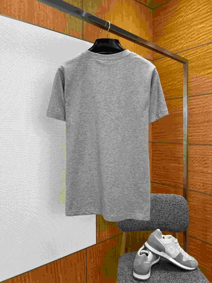 1:1 quality version Combed Cotton Letter Embroidery Crew Neck T-Shirt 3 colors 29106660