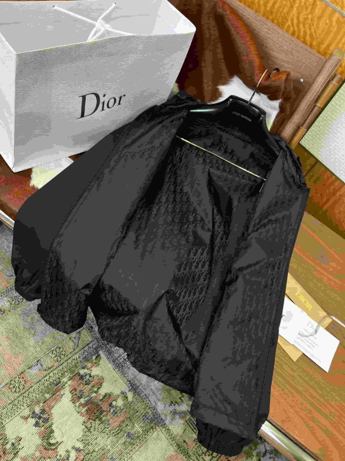 1:1 quality version Dior Logo Embroidery Windproof Waterproof Reversible Drawstring Hooded Jacket 2 colors  29106603