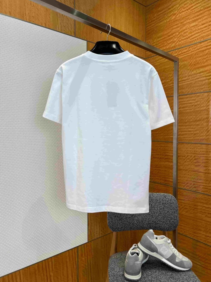 1:1 quality version Letter Embroidery Combed Cotton Crew Neck  T-shirt 5 colors 29106370