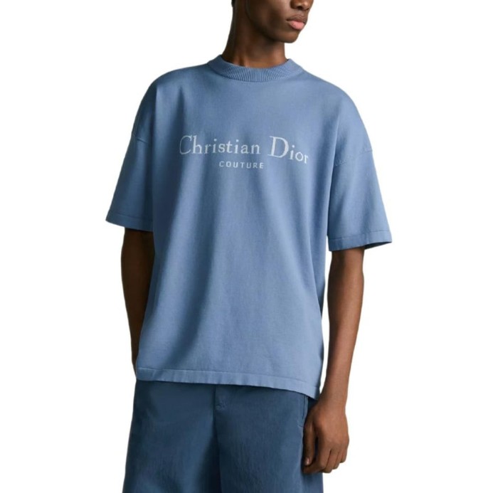 1:1 quality version Embossed Letter Knit Casual T-Shirt 29106673