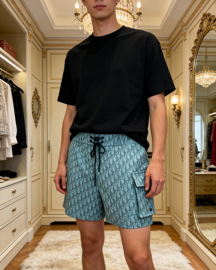 1:1 quality version All Over Monogram Print Drawstring Lightweight Quick Dry Casual Shorts 2 colors 29106742