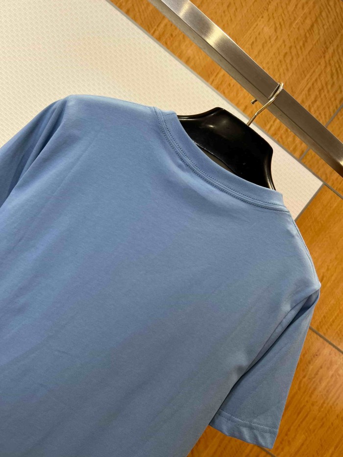 1:1 quality version Combed Cotton Letter Embroidery Crew Neck T-Shirt 3 colors 29106660