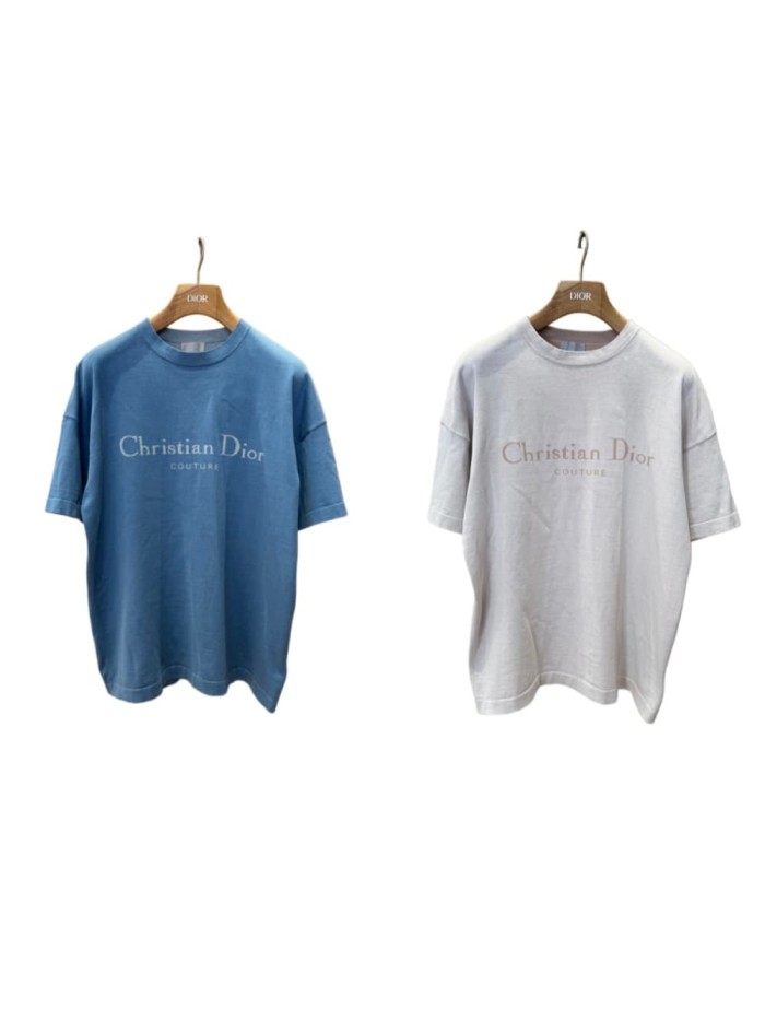 1:1 quality version Luxury Business Style Couture Letter Knit Oversized Cotton T-Shirt 2 colors 29106687
