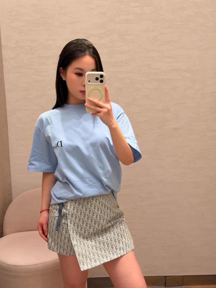 1:1 quality version Combed Cotton Letter Embroidery Crew Neck T-Shirt 3 colors 29106660