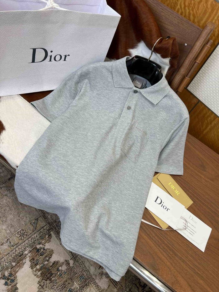 1:1 quality version  Minimal Embroidery Pocket Pique Cotton Short Sleeve Polo Shirt 3 colors 29106649