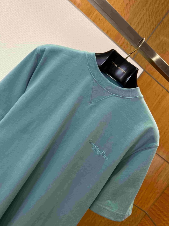 1:1 quality version Letter Embroidery Combed Cotton Crew Neck  T-shirt 5 colors 29106370