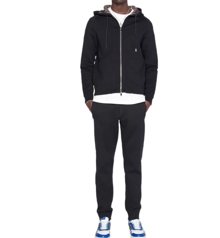 1:1 quality version Letter Embroidery Heavyweight Cotton Zip Up Hoodie 2 colors 29106632