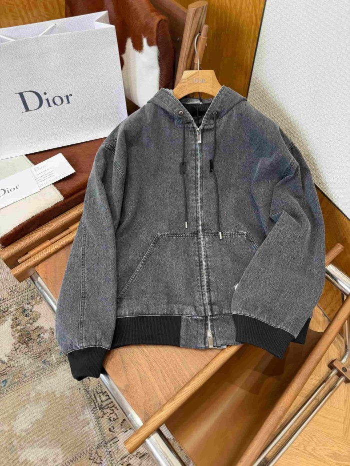 1:1 quality version Cotton Twill Charcoal Wash Workwear Denim Jacket & Jeans Set 29106717