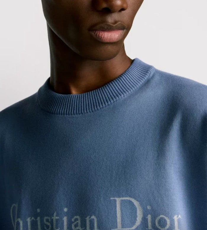 1:1 quality version Luxury Business Style Couture Letter Knit Oversized Cotton T-Shirt 2 colors 29106687