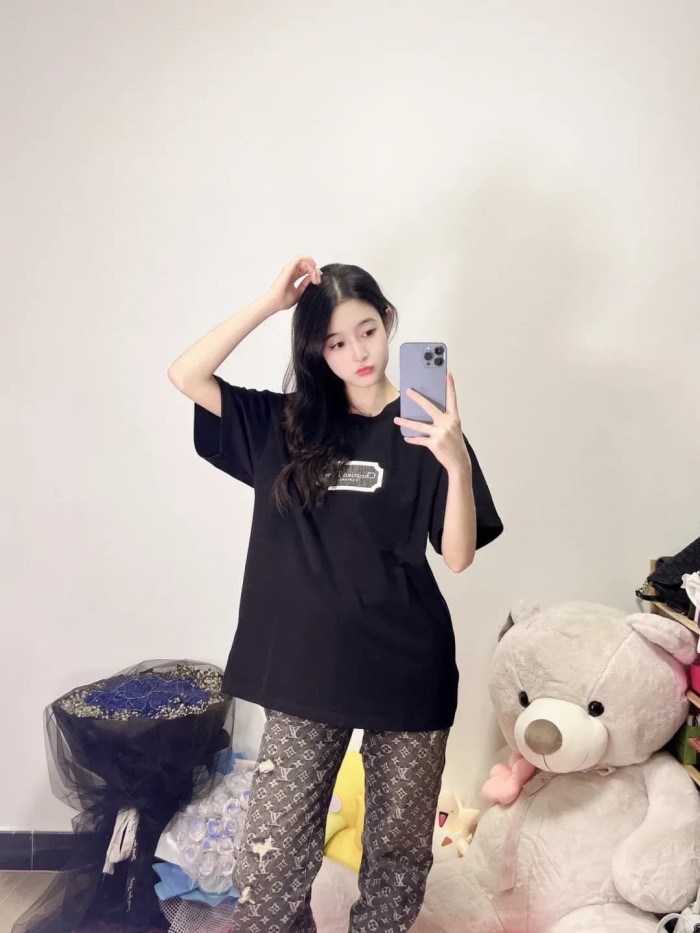 1:1 quality version Badge Label Embroidery Combed Cotton Crew Neck T-shirt 2 colors 29106534