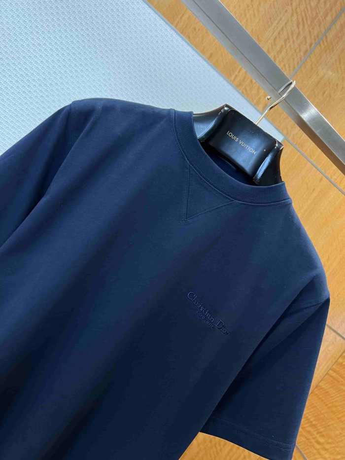 1:1 quality version Letter Embroidery Combed Cotton Crew Neck  T-shirt 5 colors 29106370